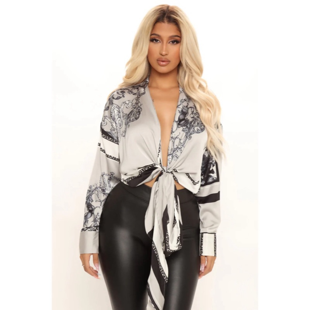 Fashion Nova Satin Blouse